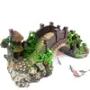 Venta Tanque de peces de acuario decorativo Vintage puente adornos de paisaje árbol para pabellón plantas resina diseño suministros para mascotas casa Decoración 16R8roOD