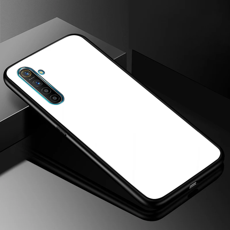 For OPPO Realme X2 Case RealmeX2 PC Plastic Glass Phone Case Black TPU Bumper Cover for OPPO Realme X2 X 2 Realme XT Cover Cases - Цвет: 06