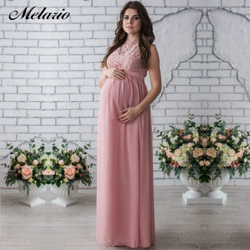 Pregnancy-Clothes Evening-Dress Vestidos Elegant Lace Formal Party Melario Lady