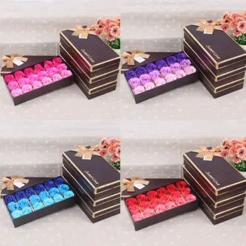 

flower gift bag box paper boxes Rose Bath Soap flower Petal With Gift Box Wedding Valentine's Day