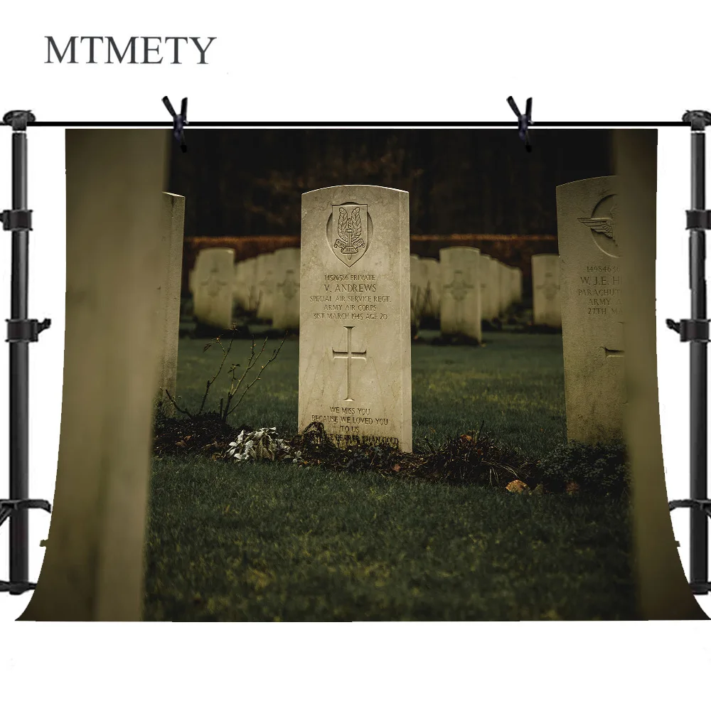 

MTMETY Dark Night Photography Background Terror cemetery Castle Halloween Theme Decoration Backdrop Professional Photo Studio