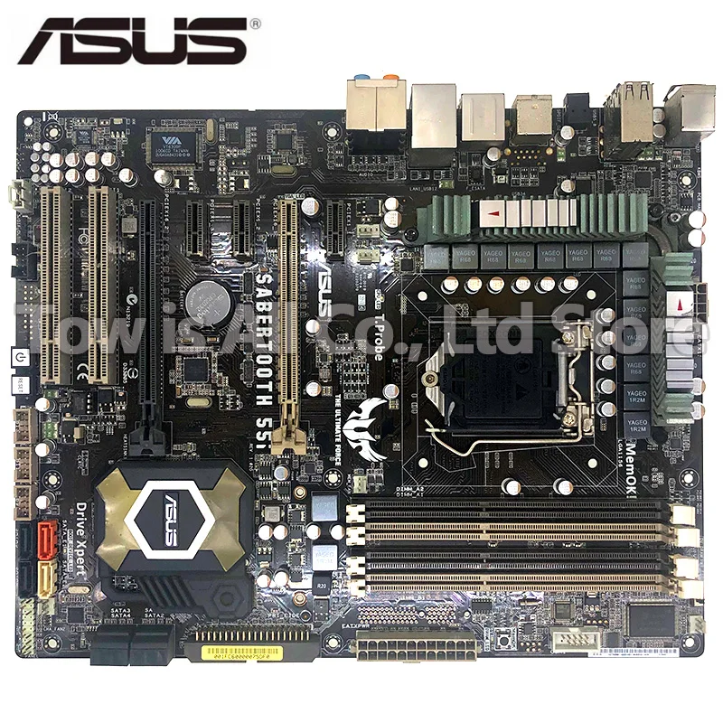 Best Price ASUS SaberTooth 55i original motherboard DDR3 LGA 1156 for I5 I7 CPU USB2.0 16GB P55 USD Desktop motherborad