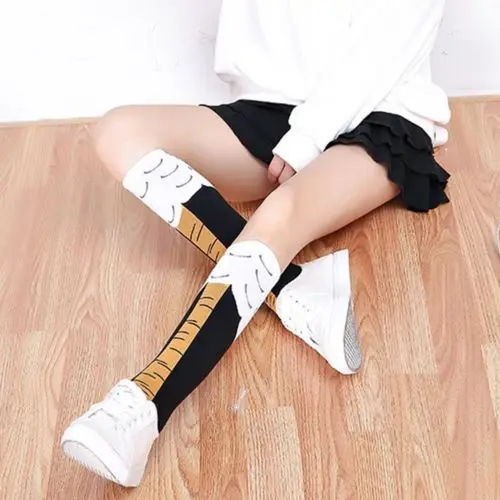 Women Girl Above/Below Knee-High Socks Chicken Leg Long Thigh Stockings New Fashion Autumn Funny Cotton Stockings