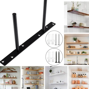 

Invisible Concealed Shelf Support Double T-shaped Bracket Storage Rack Stand Holder with Screws for Home Bathroom