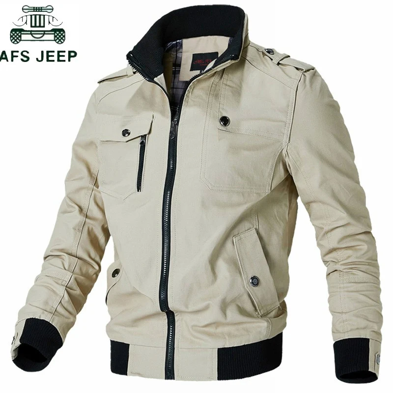 

2019 New Solid Military Jacket Men Spring Autumn Cotton Multi-pocket Bomber Jackets Male Slim Fit Coats Jaqueta Masculina M-4XL