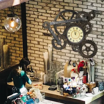

Large Gear Wall Clock Retro Industrial Wall Clock Industrial Wall Clock Mechanism Reloj De Pared Gift Idea Home Decor DD45WC