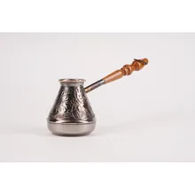 ТУРКА ДЛЯ КОФЕ медная с деревянной резной ручкой 200 мл