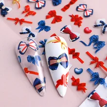 10rolls/Set Bow  Nail Foils for Transfer Paper Stickers Sliders Adhesive Nails Wraps DIY Water Marble Nail Art Decorations