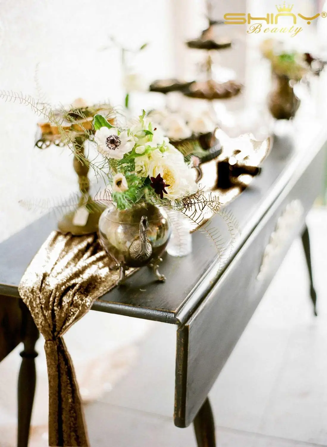  Glitter Table Runner 12x108 Inch Copper Sequin Table Runners Home Decoration for Home-M1014