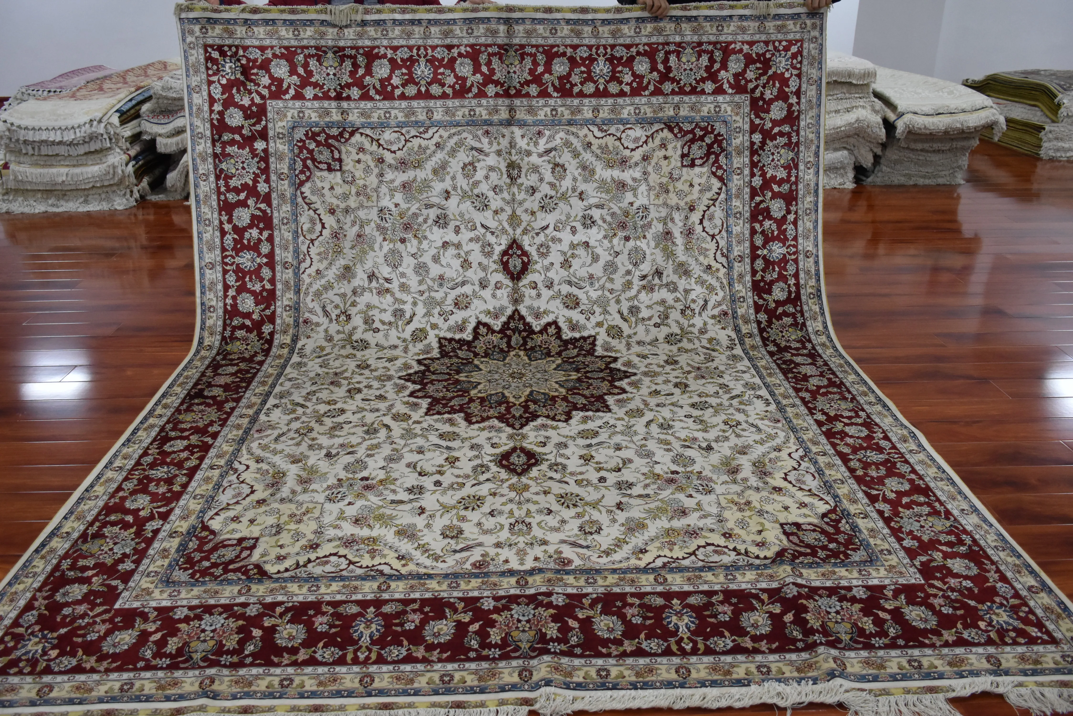 8'X10' Шелковый персидский ковер ручной работы, домашний декор, ковер для гостиной