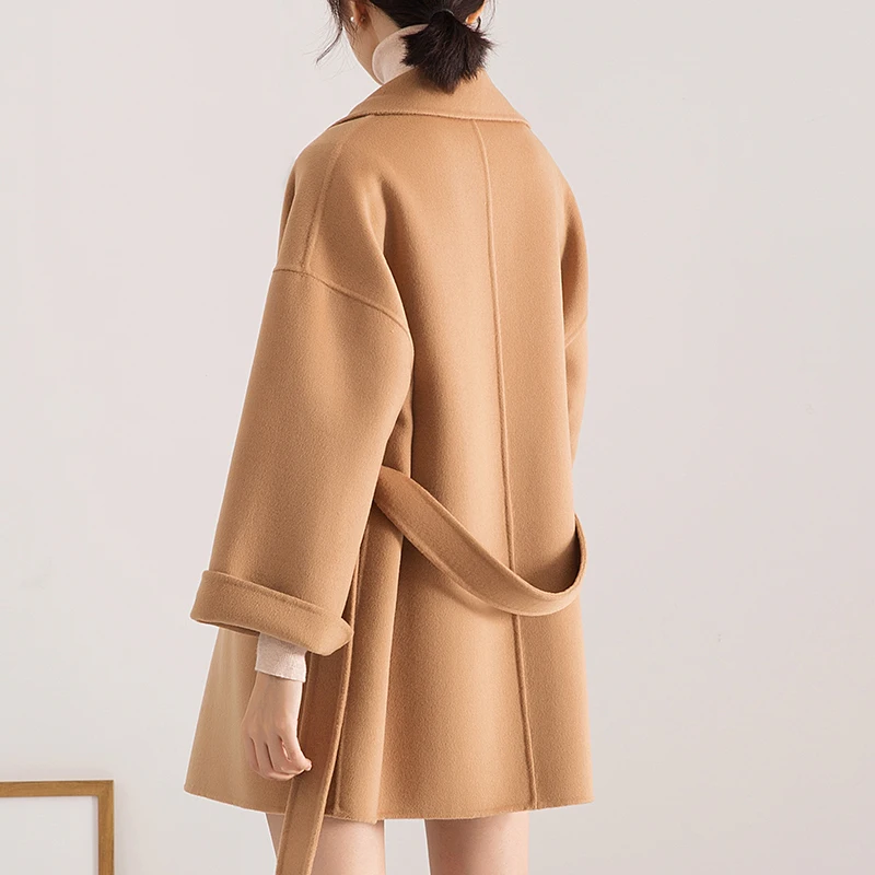 

Korean 100% Wool Coat Female Jacket Elegant Spring Autumn Fashion Clothes Coats and Jackets Women Overcoat Abrigo Mujer 2205 KJ