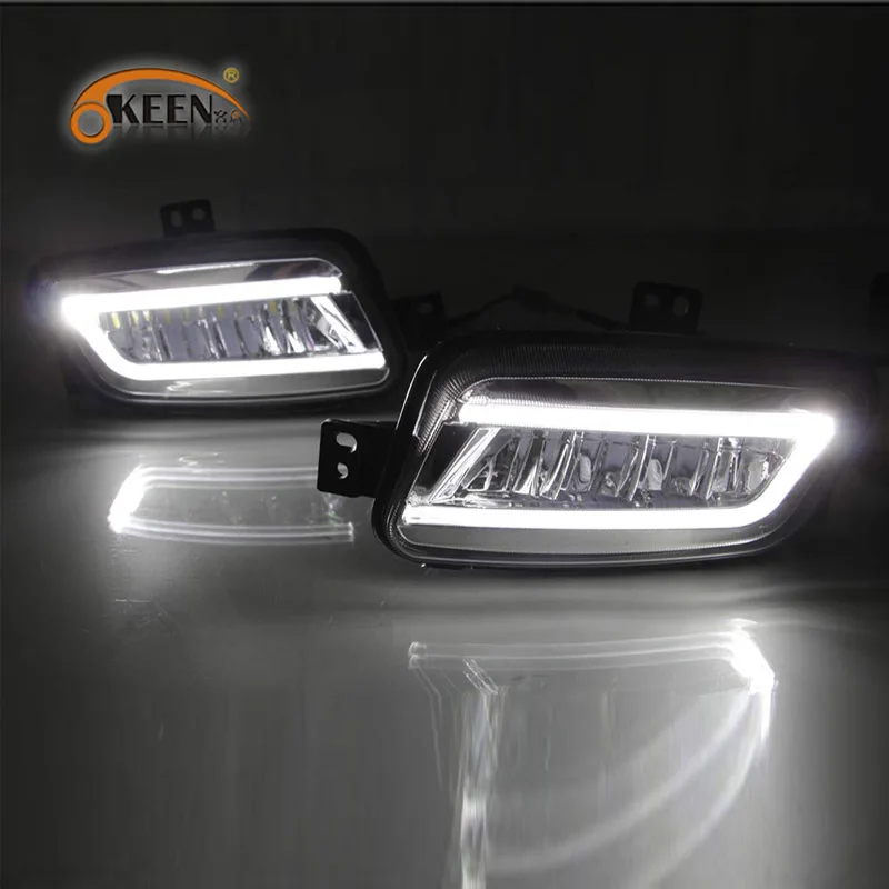 2 шт. светодиодный светильник дневного света для Ford Everest желтое Сигнальное реле Водонепроницаемый Автомобильный светодиодный противотуманный фонарь DRL12V