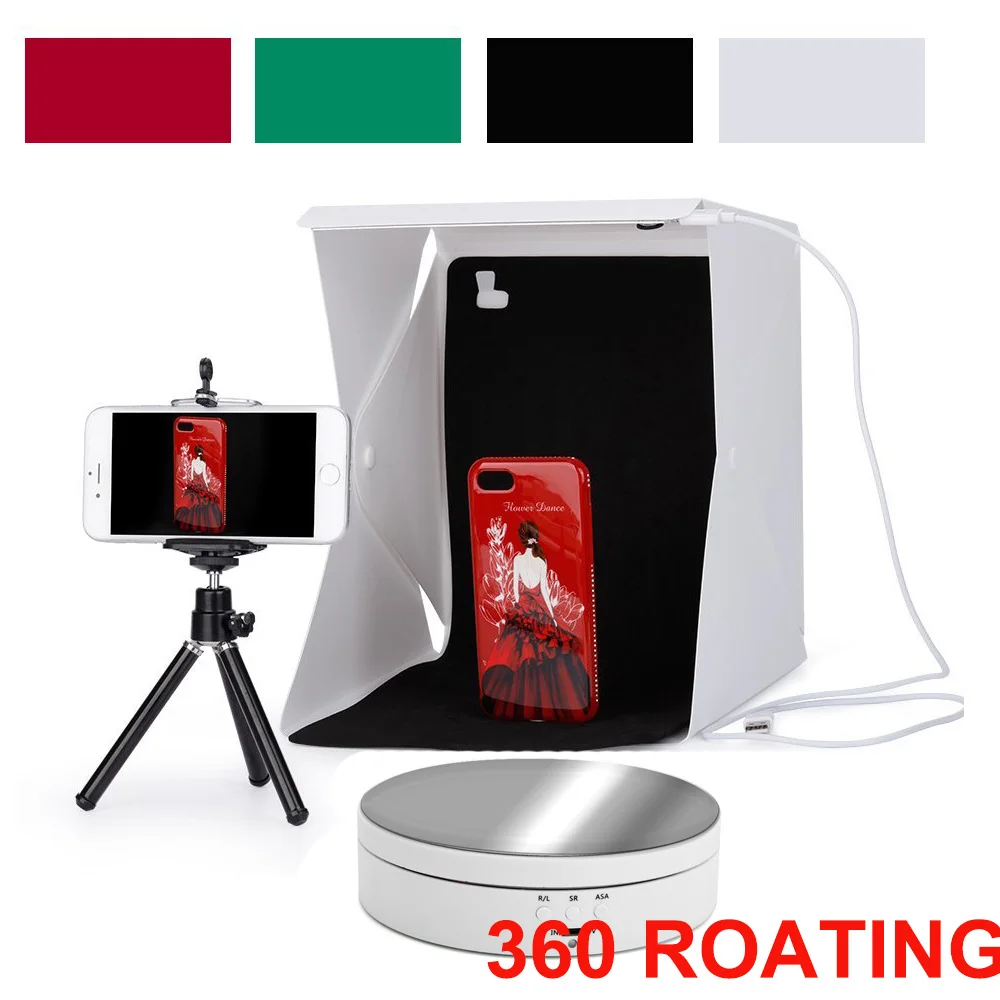  New Led Light 360 Degree Electric Rotating Turntable Display Stand for Photography Max Load 3kg vid