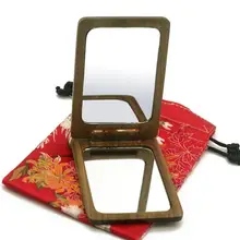 55 шт./лот Быстрая зеленый сандаловое дерево зеркало Мода подарок искусство оригами деревянное зеркало 9,5*6,8 см SN103