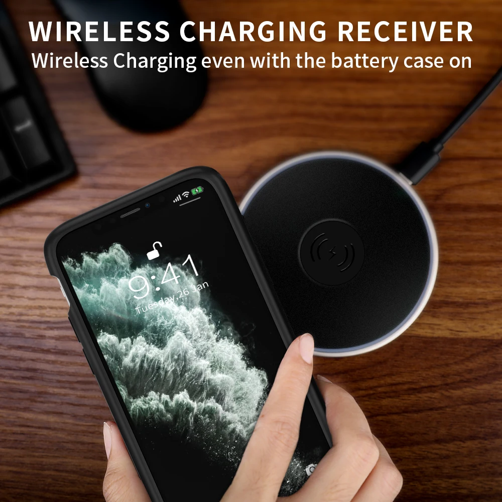 Чехол-аккумулятор Newdery для iphone 11 Pro 4800 мАч, чехол для зарядки всего тела Defender Edge, тонкий беспроводной зарядный чехол для iphone 11