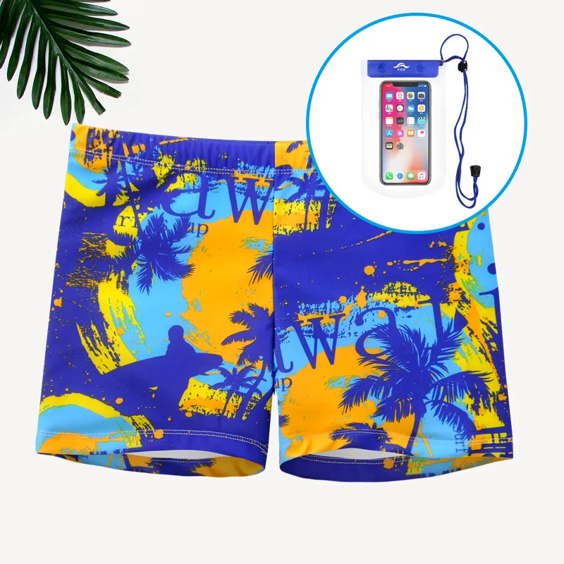 New Swimwear Men Swimming Trunks Anti-mite size plus loose Summer Sexy Men's Swimsuits set Boxer Briefs beach short pants - Цвет: Хаки