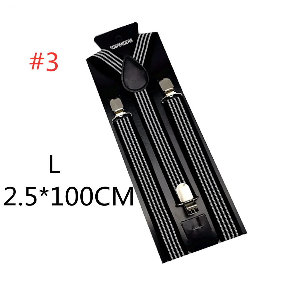 Color 3-100cm Новинка; подтяжки для мужчин, женщин, мальчиков и девочек; цвет красный, белый, Радужный; разноцветные подтяжки в полоску; подтяжки для взрослых и детей; Y-back; подтяжки - Цвет: Color 3-100cm