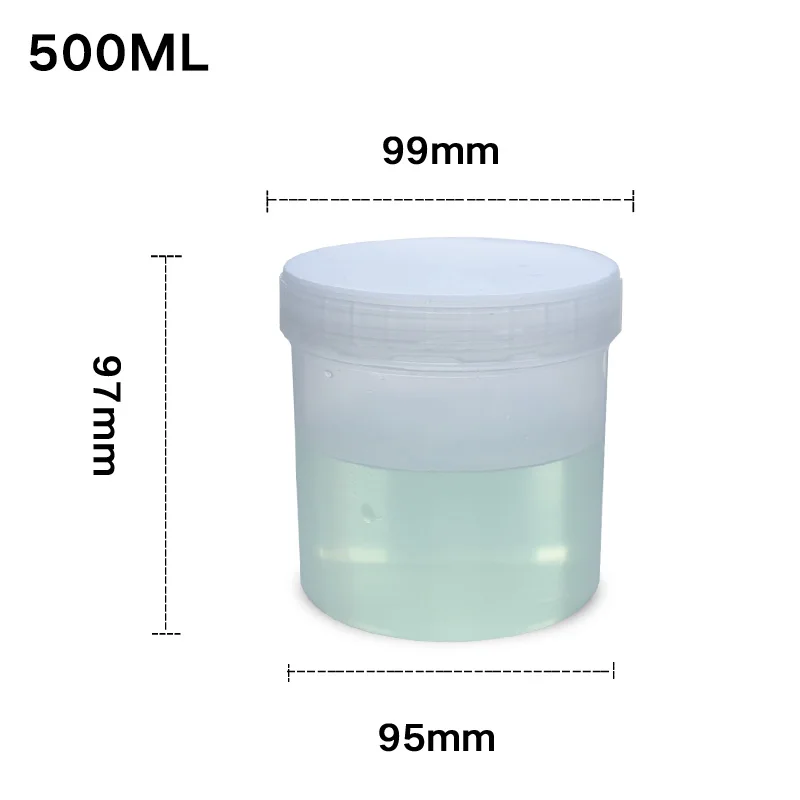 translucent-500ML 500 мл пустой пластиковый контейнер с внутренней крышкой, бутылка для хранения крема, герметичный горшок, еда, контейнер для макияжа BPA-Free 1 шт - Цвет: translucent-500ML