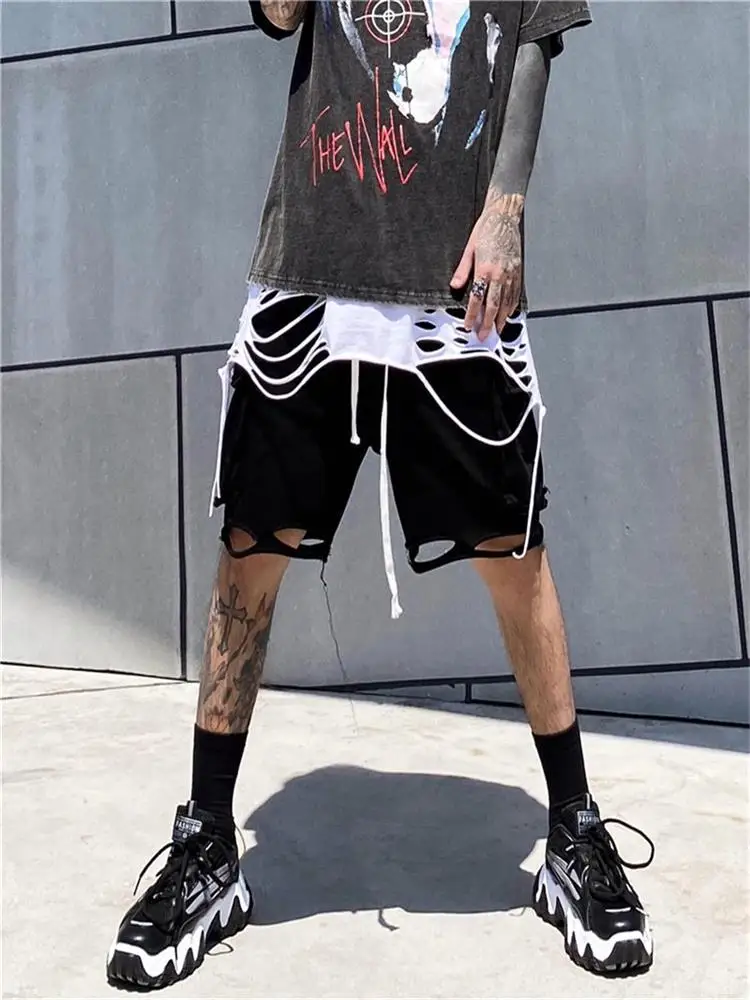 

Men's fashion trend Rig Shorts Casual Loose Solid Color Cropped Cargo Shorts