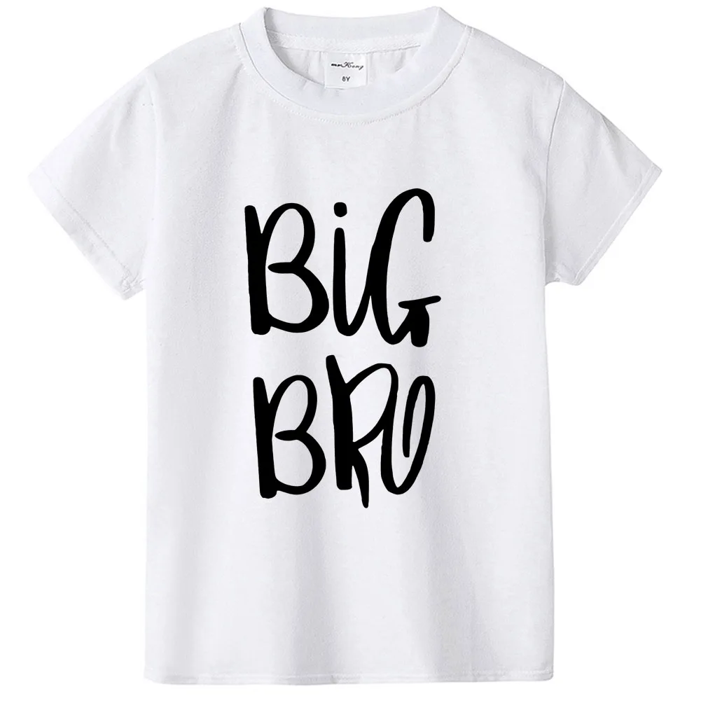 Детская футболка с надписью Big Bro футболка для мальчиков и девочек, одежда для малышей Забавные футболки, Прямая поставка, модная одежда, топы