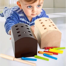 Детские игрушки животные ловят насекомых деревянные игрушки деревянные ловят червей игра для малышей приколы новые игрушки Детские забавные подарки