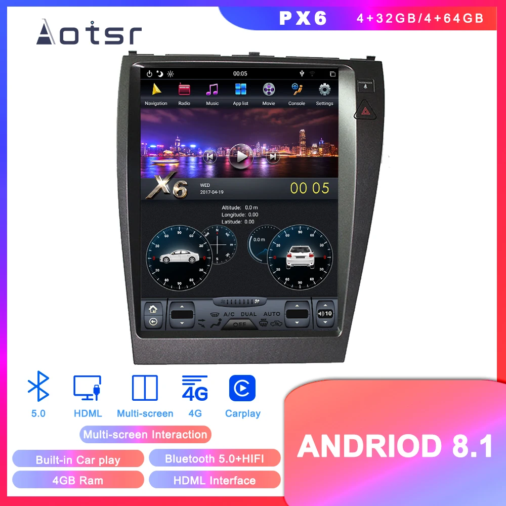

Tesla Styel Android 8.1 Car DVD player GPS Navigation For Lexus ES240 ES250 ES300 ES330 ES350 2006-2012 auto stereo multimedia