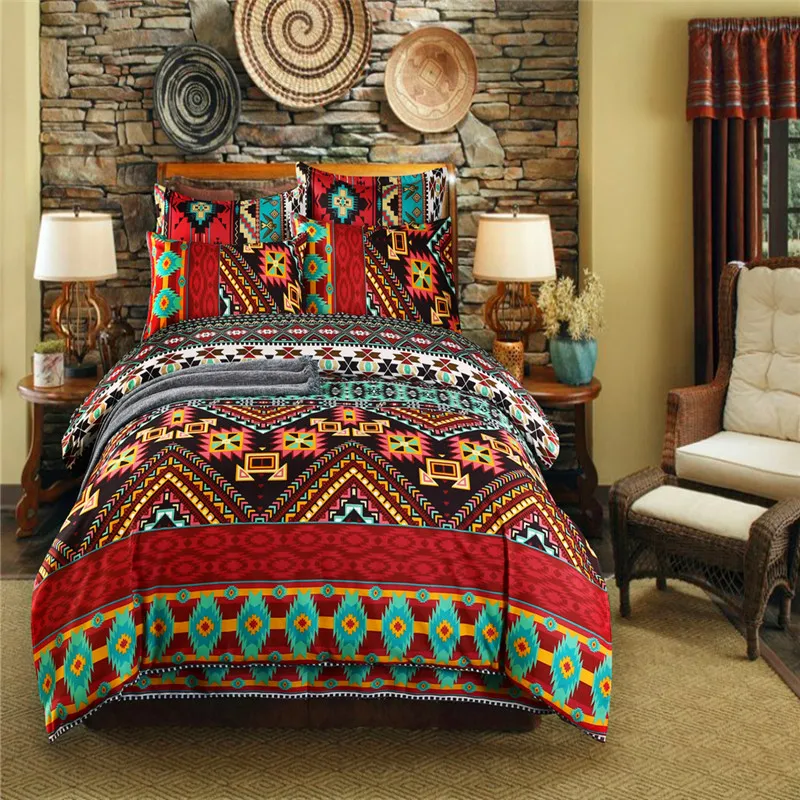 3d Bohemian Comforter Bedding Set 4pcs Boho Duvet Cover Bed Sheets