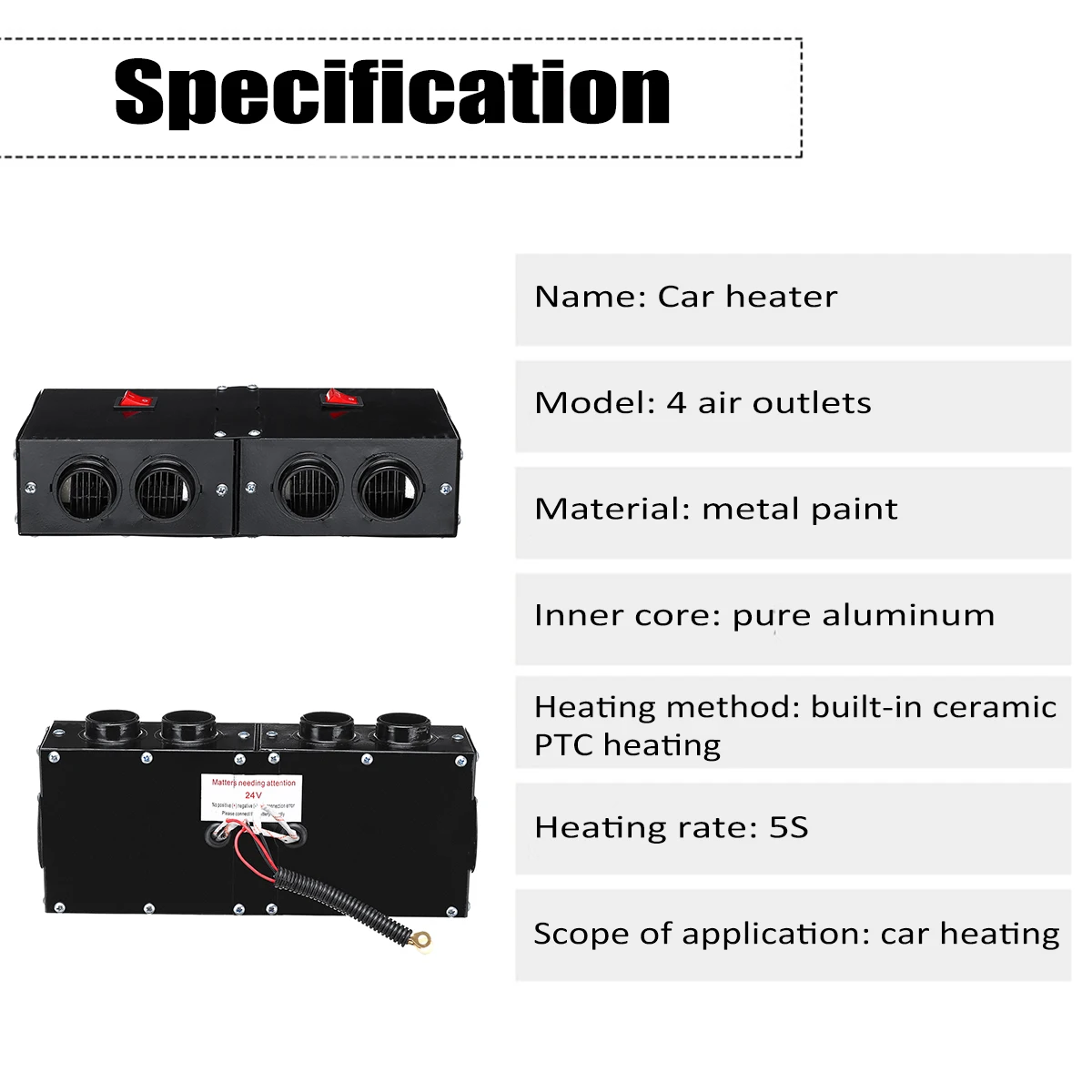 1000W 12 V/24 V Автомобильный Электрический тепловентилятор Авто нагрева воздуха вентилятор стояночный отопитель Стекло обогреватель окно в солнечном нагревателе для автомобиля автодом, грузовик