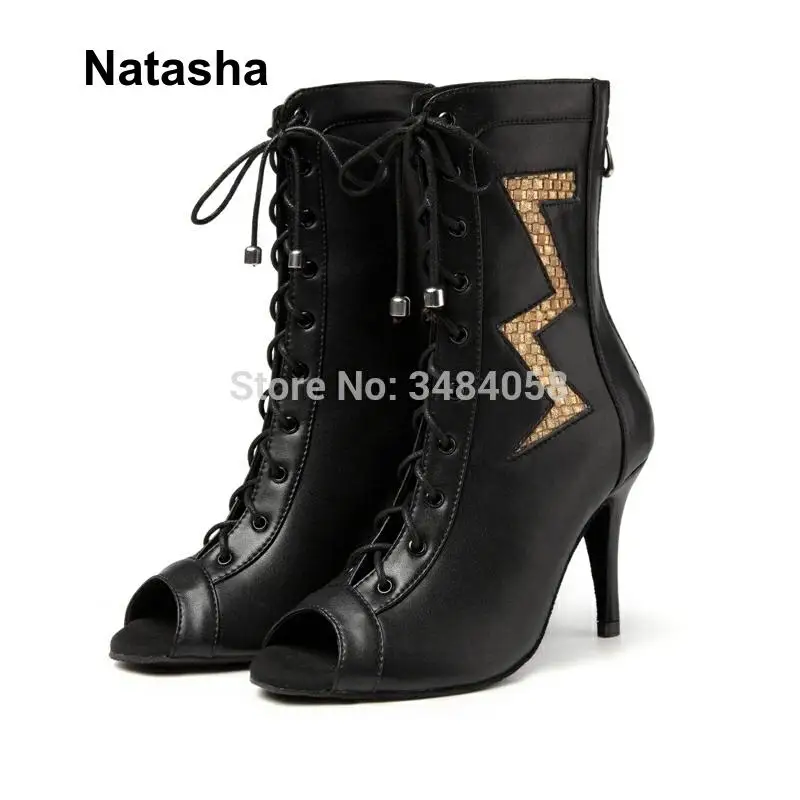 Nantasha new dance boots show dance shoes high heel shoes leather