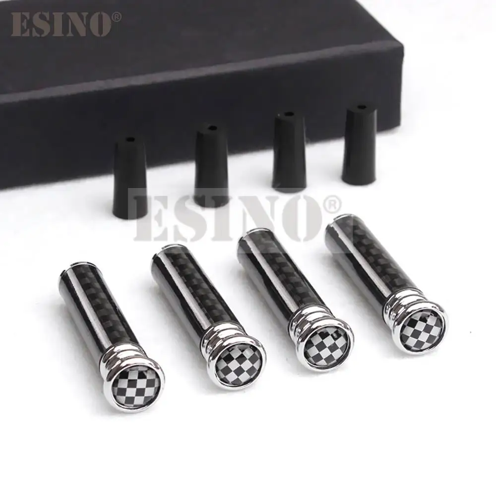 4 x Car Styling Racing Flag Carbon Fiber Car Bolt Interior Door Lock