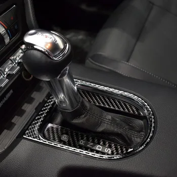 

Auto Accessories Real Carbon Fiber Car Gearshift Panel Frame Cover Stickers for Ford Mustang 2015-2017 Car Stickers Styling