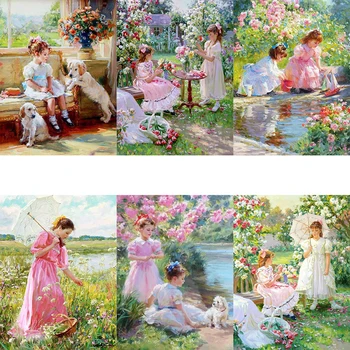 

tapb Portrait Girl Picture Painting By Numbers Hand Painted On Canvas Abstract DIY Oil Painting By Numbers Art Home Decor Gifts