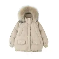 Plus Size Women Style Fur Hooded Warm Coat Female Thermal Jackets In Winter 1