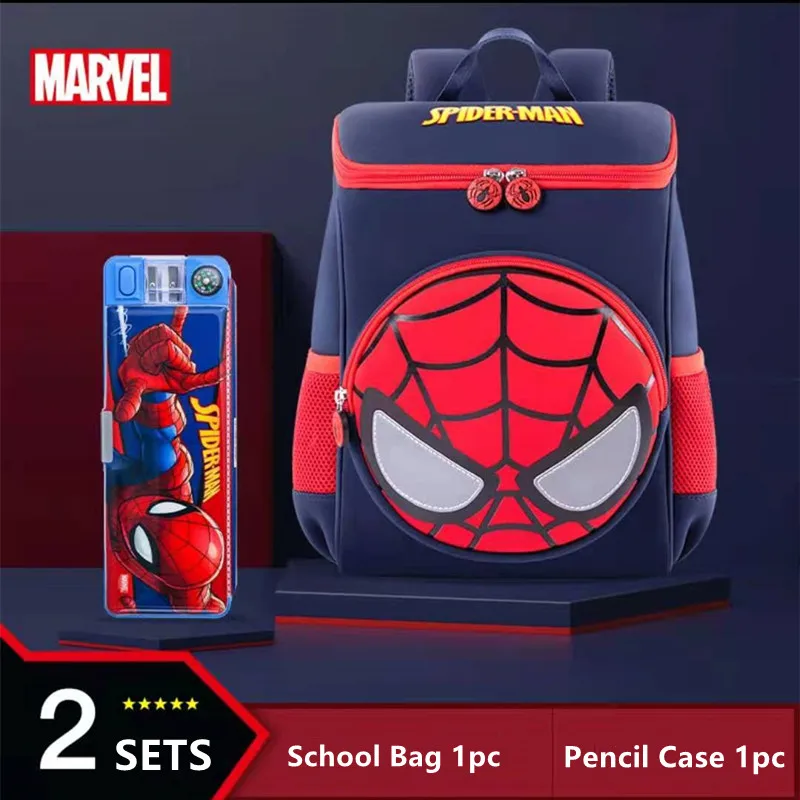 Genuine Disney School Bags For Boys Kindergarten Student Shoulder Backpack Spider Man Kids Birthday Gifts Age 4-9 Years Mochilas