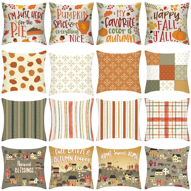 

18x18inch Halloween Pillows Cover Decor Halloween Pillow Cases Linen Sofa Pumpkin ghosts Cushion Cover Home Decor