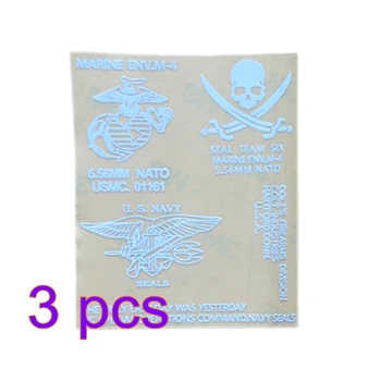 

3pcs Seal Global Hawk Marine Corps Sticker Metal Decals - White