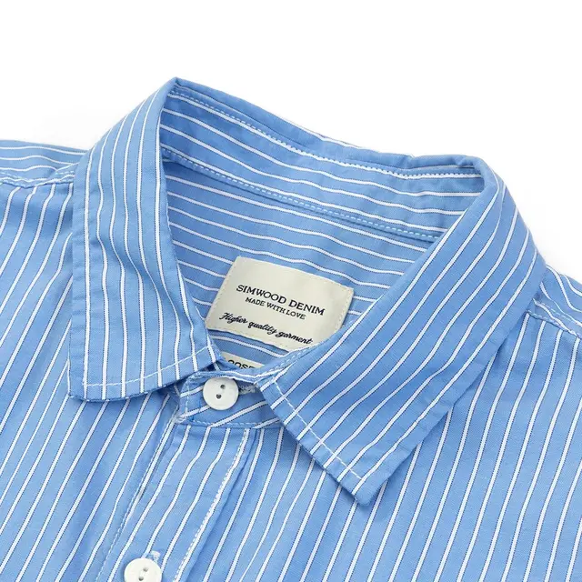 Oxford shirt with vertical lines in blue