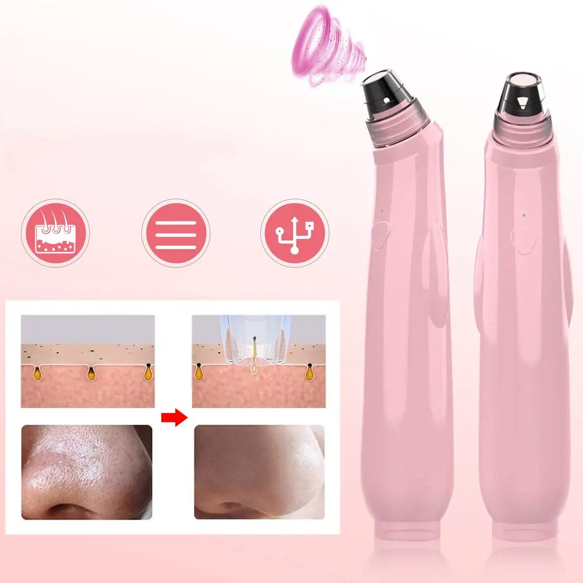 Wireless Blackhead Vacuum Acne Cleaner Dot Pimple Pore Remover Electric Care with Charging Cleaner Pore Skin Care Tools