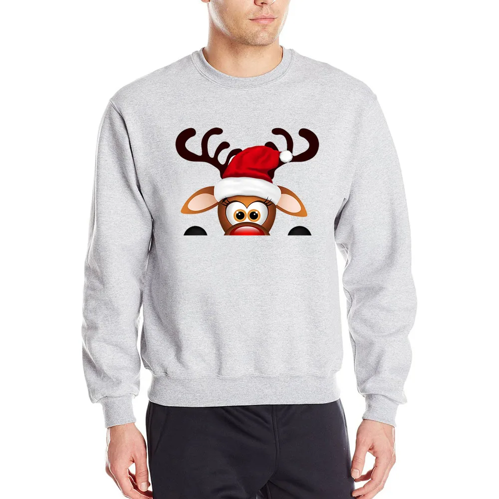 

Men Merry Christmas Sweatshirt Funny Hoodie Spring Autumn Hoodies Santa And Rudolph Pullover Tracksuit Hooded Female Sportswear