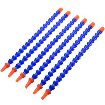 

6pcs 1/4 Plastic Round Nozzle Coolant Pipes Adjustable Flexible Water Oil Coolant Pipe Hoses 300mm For Lathe Milling CNC Machine