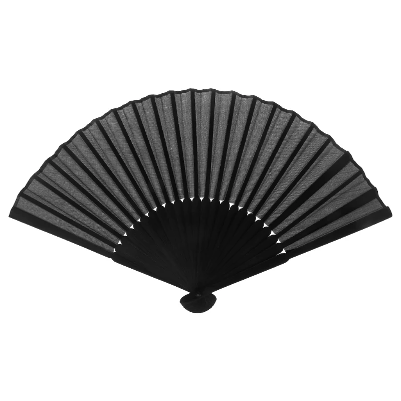 Chinese Style Black Vintage Hand Fan Folding Fans Dance Wedding Party Favor Y4UE