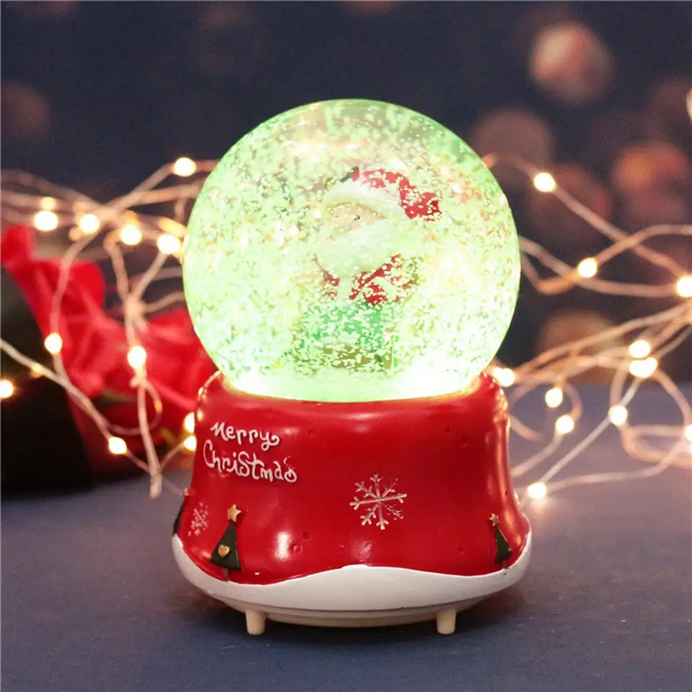 Рождество Снежный шар музыкальная шкатулка Санта-Клаус Экологически чистая вращающаяся музыкальная шкатулка для семьи друзей детей