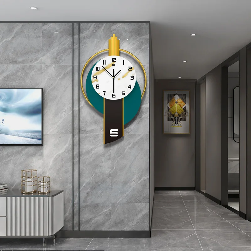 Large Wall Clock White Simple Metal Mirror Clock