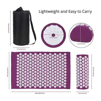 

Massage Mat And Pillow Set Yoga Mat Strap Tapis Acupuncture Mat Cushions Applicator Relieve Back Body Pain Spike Mat Sensi Mat