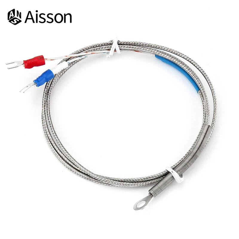 5mm Hole Washer Thermocouple Temperature Sensor Probe K E Type 1/2/3/4/5M Cable For Industrial Temperature Controller temperature sensor