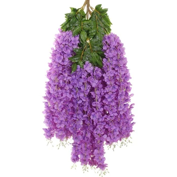 

12 Artificial Vine Flower Bean String Plastic Silk Flower Decoration Wedding Plant Ceiling Flower Vine Fake Flower Rattan