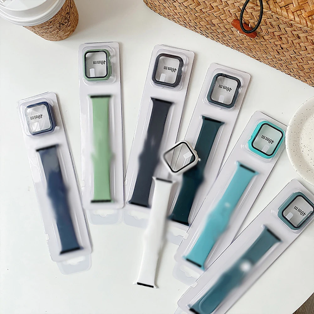 Чехол и ремешок для Apple watch band 44 мм 40 силиконовый браслет apple series 3 4 5 6 SE 42 38 |