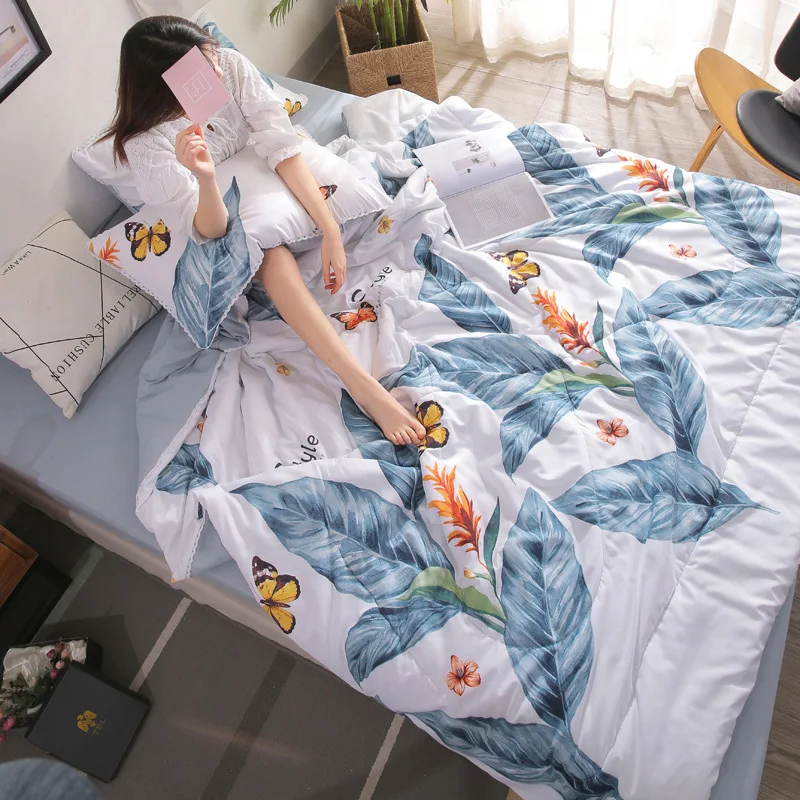 

2019 Washing Cotton Lace Summer Quilt Four-piece Set Air Conditioner Blanket New Style Summer Blanket Physical Store