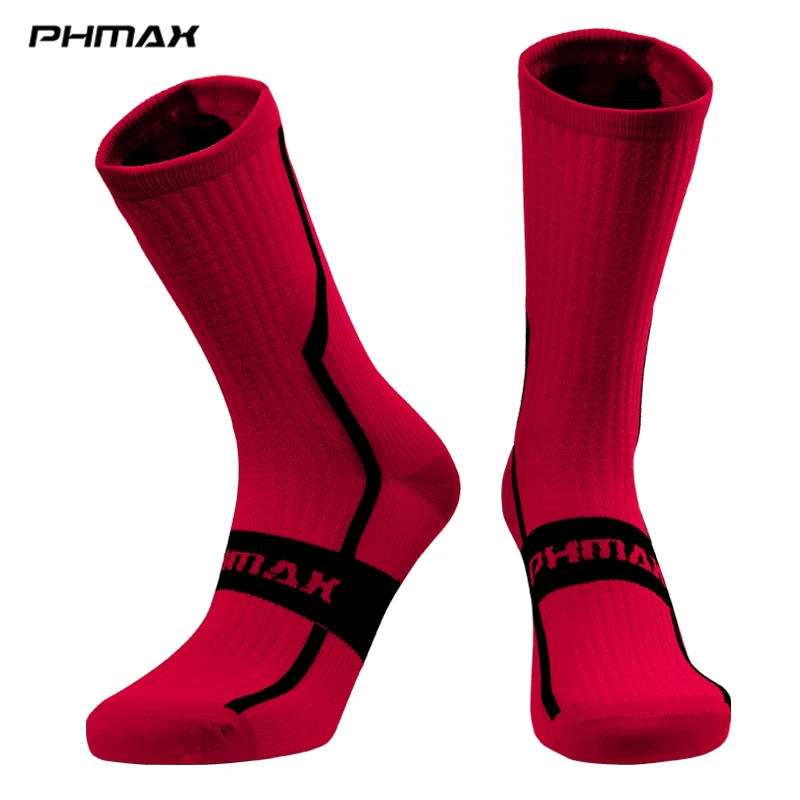 Red PHMAX, 7 цветов, носки для велосипедистов унисекс, MTB, велосипедные носки, профессиональные, для спорта на открытом воздухе, для гонок, горного велосипеда, велосипедные носки - Цвет: Red