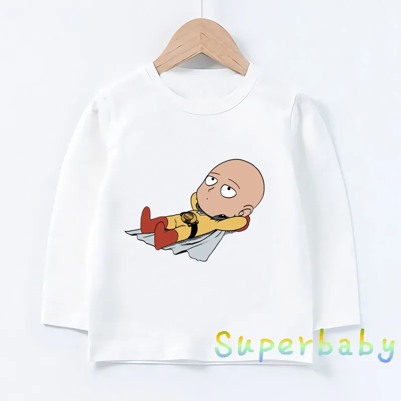 Детская футболка с принтом «One Punch Man Hero Saitama Oppai» Забавные топы с рисунками для маленьких мальчиков и девочек, детская футболка с длинными рукавами LKP5319